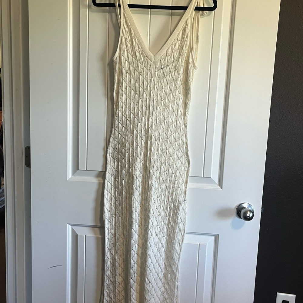 Abercrombie & Fitch Midi Crochet Dress Size Small Beach Cover Up Boho Festival - Picture 2 of 13